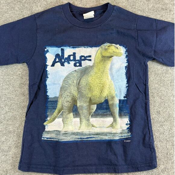 Vintage Disney Dinosaur Aladar Shirt Kids M/8 Blue Iguanodon Animal Print Movie - Picture 1 of 7